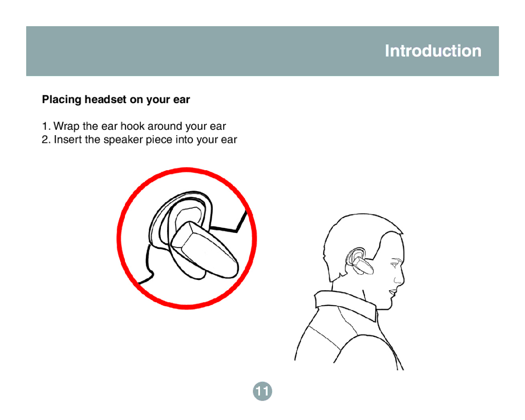 IOGear GBE211 user manual Placing headset on your ear 