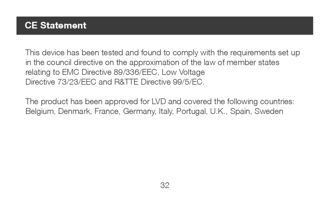 IOGear GBHFK231 manual CE Statement 