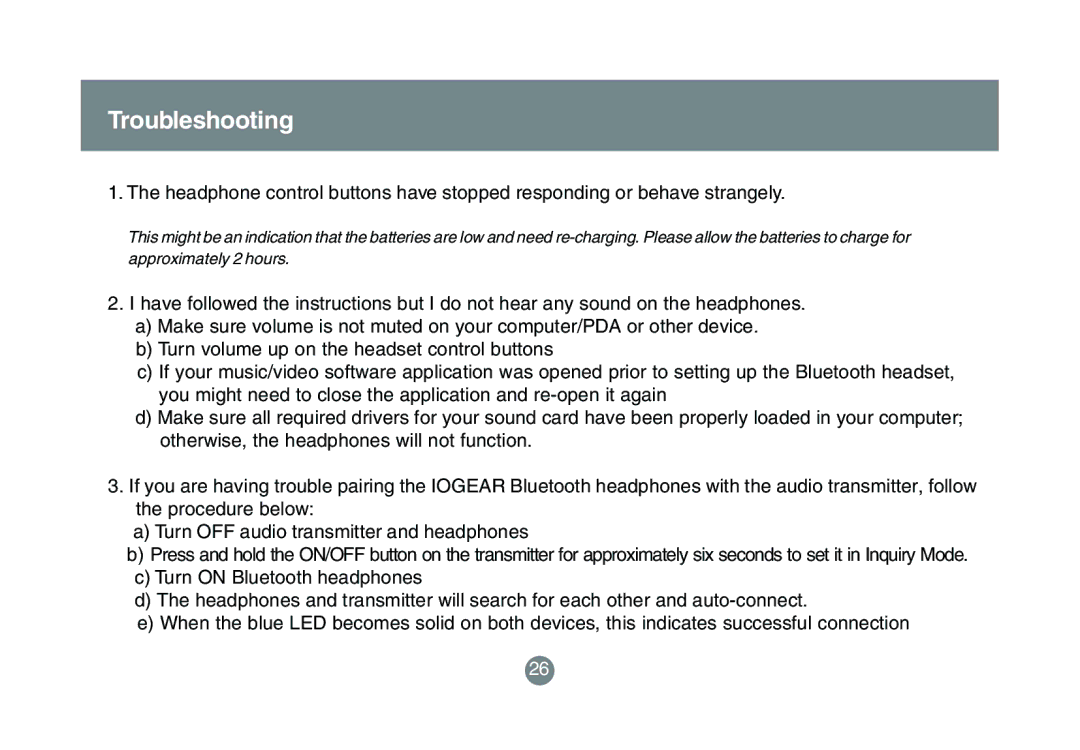 IOGear GBMA201 user manual Troubleshooting 