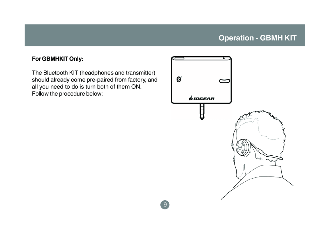 IOGear GBMA201 user manual For GBMHKIT Only, Operation - GBMH KIT, Follow the procedure below 