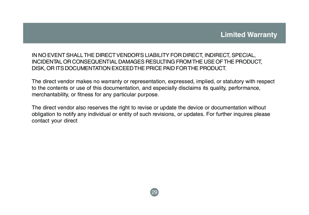 IOGear GBMA201 user manual Limited Warranty 