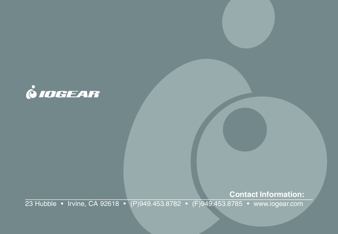 IOGear GBMA201 user manual Contact Information 