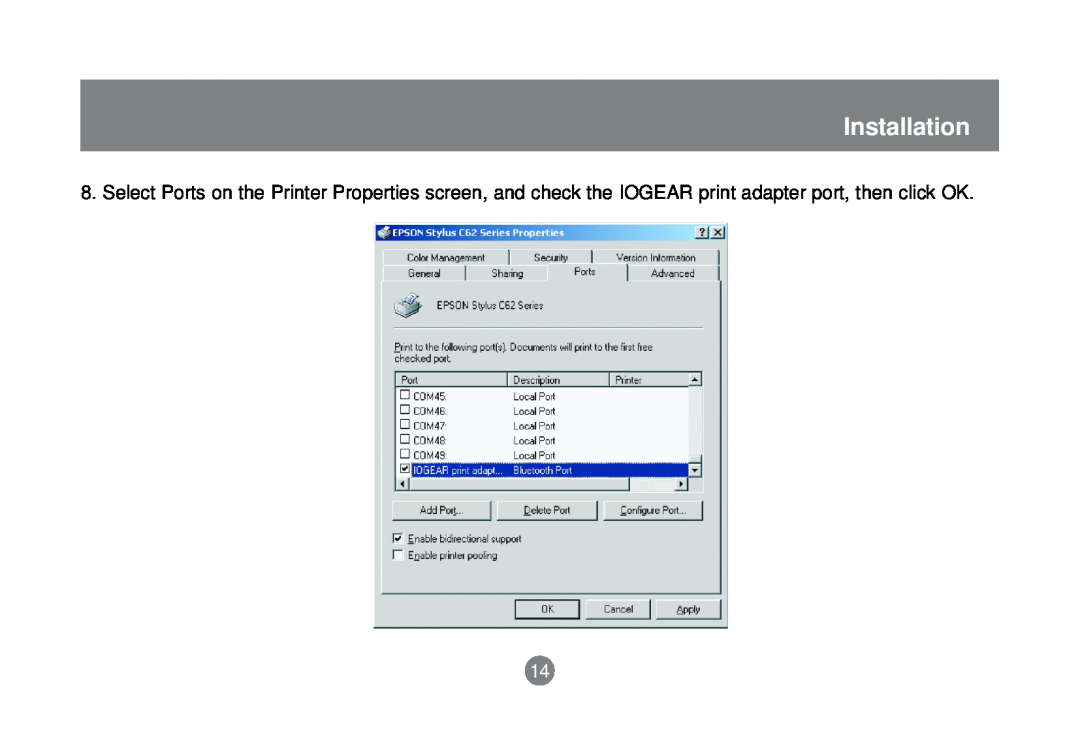 IOGear GBP201 user manual Installation 