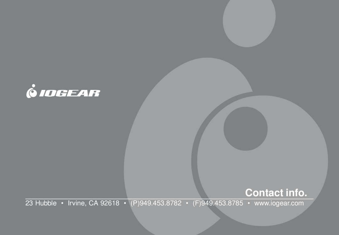 IOGear GBP201 user manual Contact info 