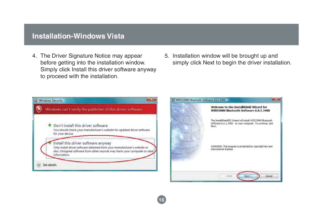 IOGear GBU221/321 user manual Installation-Windows Vista 