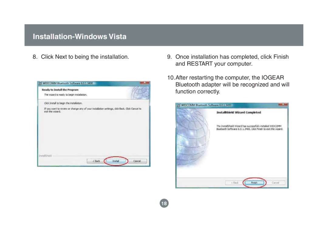 IOGear GBU221/321 user manual Installation-Windows Vista 