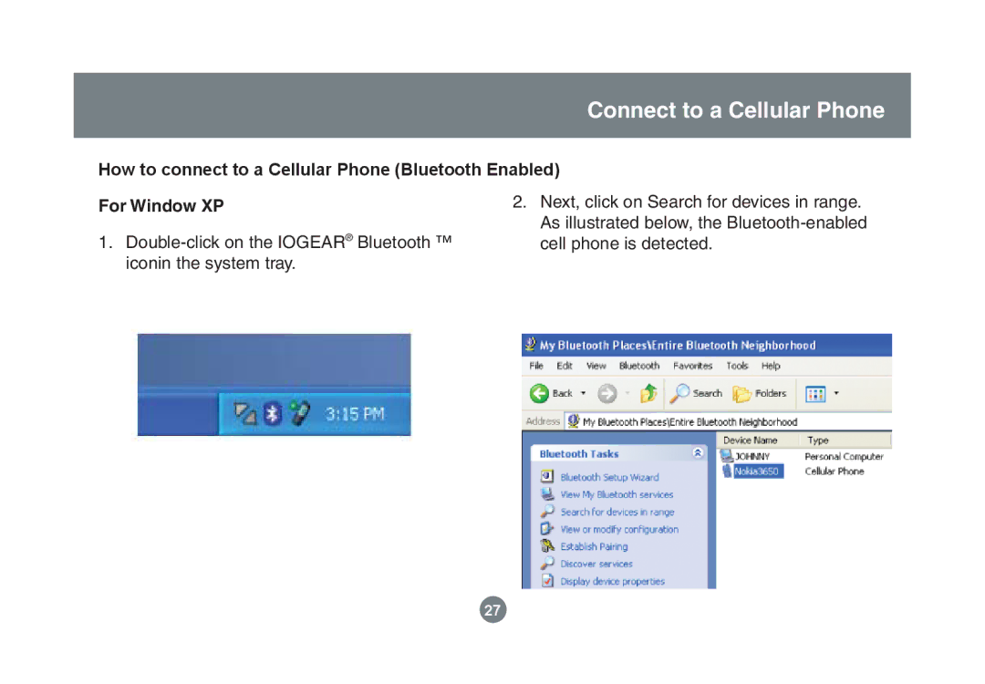 IOGear GBU221/321 user manual Connect to a Cellular Phone 