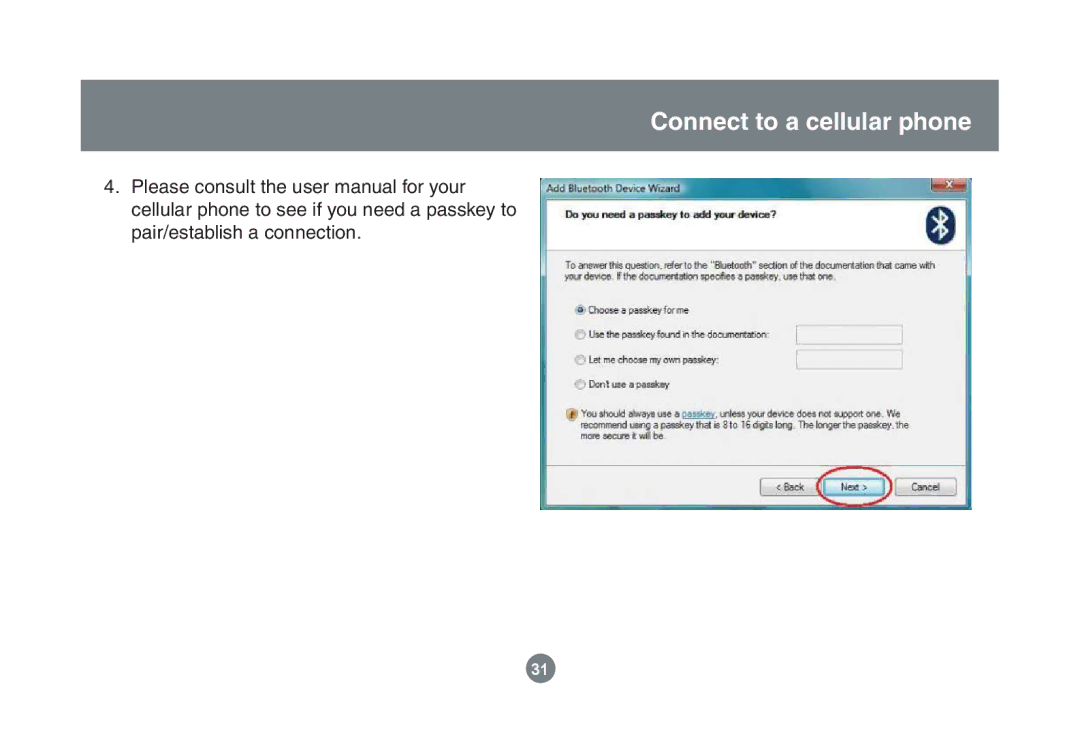 IOGear GBU221/321 user manual Connect to a cellular phone 