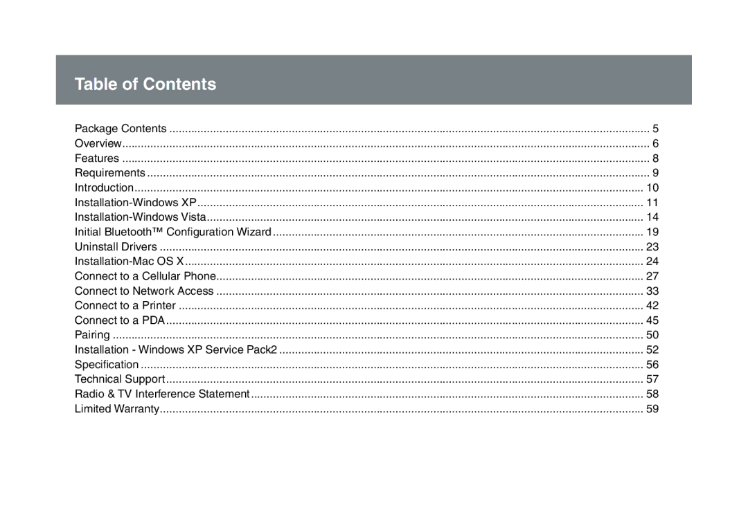 IOGear GBU221/321 user manual Table of Contents 