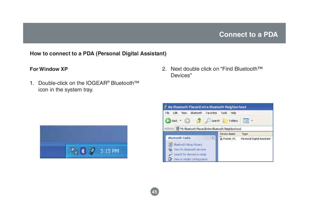 IOGear GBU221/321 user manual Connect to a PDA 