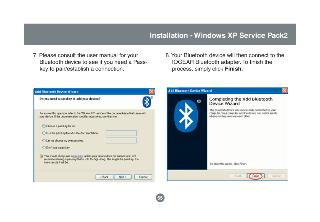 IOGear GBU221/321 user manual Installation Windows XP Service Pack2 