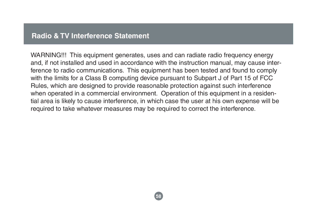 IOGear GBU221/321 user manual Radio & TV Interference Statement 