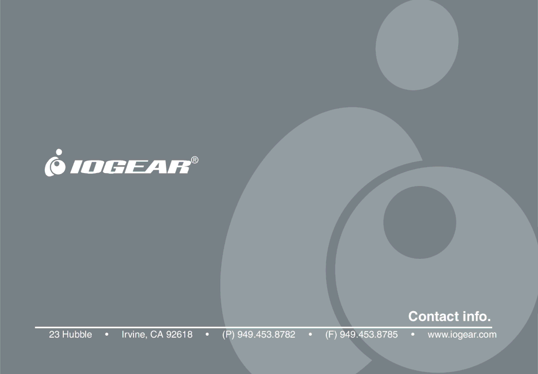 IOGear GBU221/321 user manual Contact info 