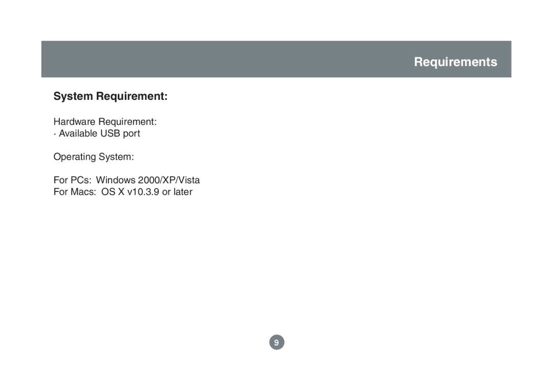 IOGear GBU221/321 user manual Requirements, System Requirement 