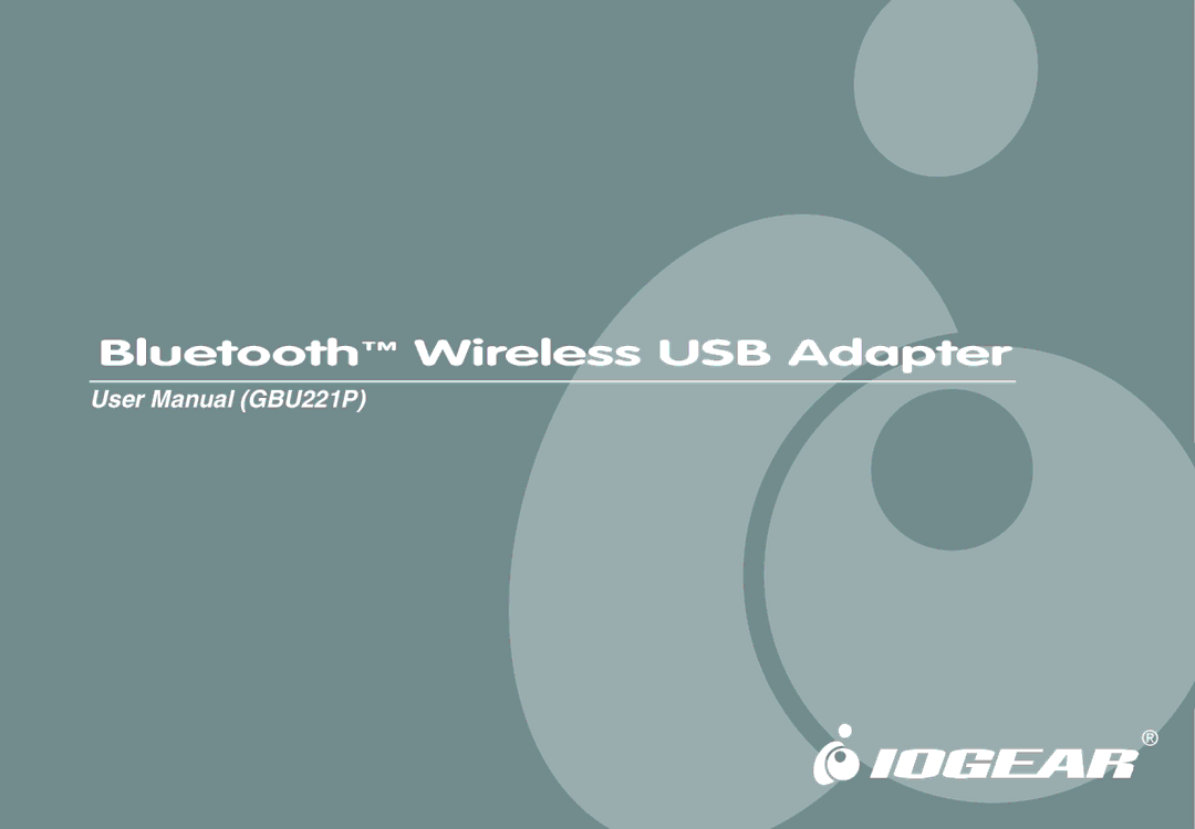 IOGear GBU221P user manual Bluetooth Wireless USB Adapter 