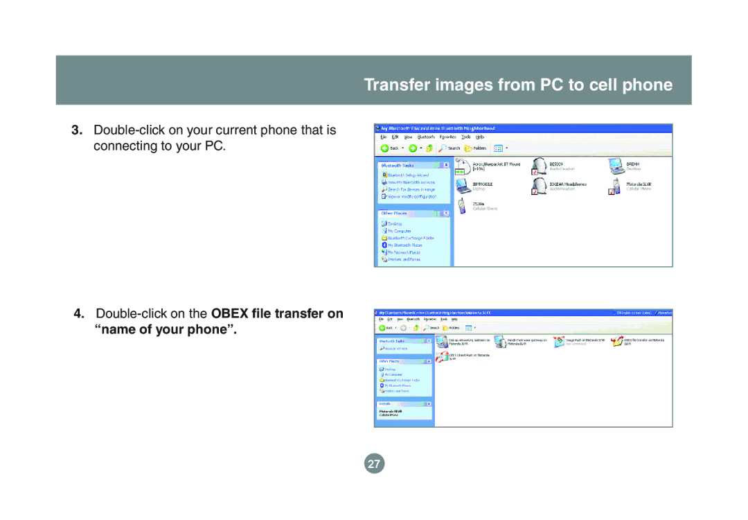 IOGear GBU221P user manual Double-click on the Obex ﬁle transfer on name of your phone 