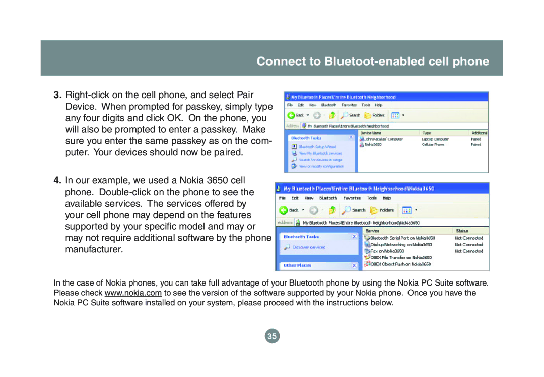 IOGear GBU221P user manual Connect to Bluetoot-enabled cell phone 