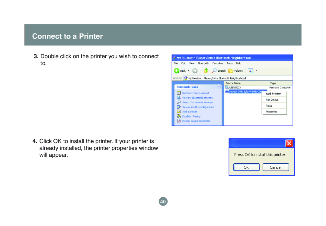 IOGear GBU221P user manual Connect to a Printer 