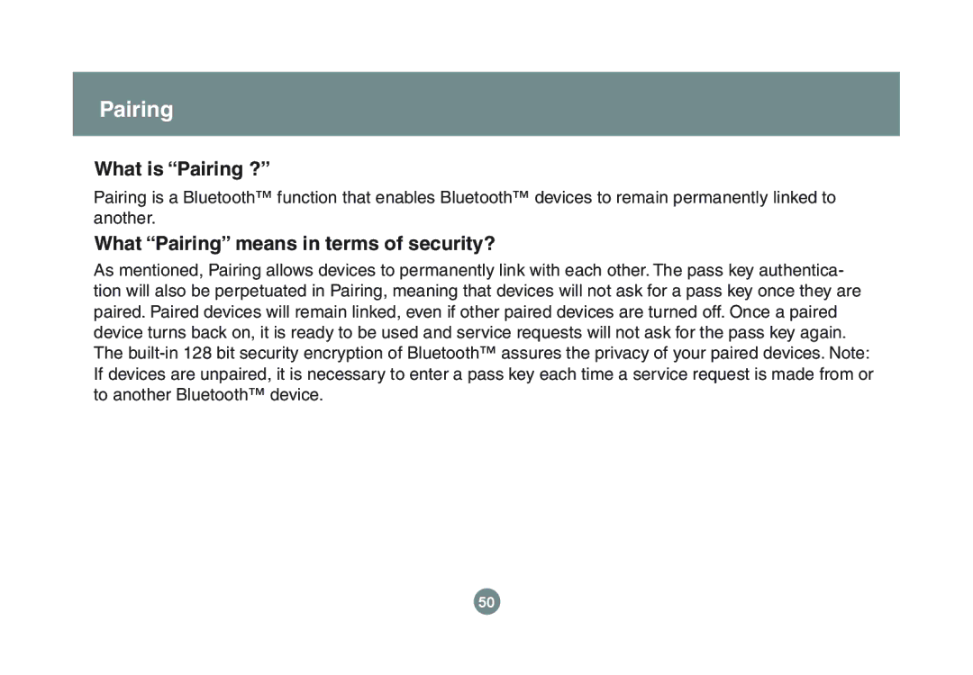 IOGear GBU221P user manual What is Pairing ?, What Pairing means in terms of security? 