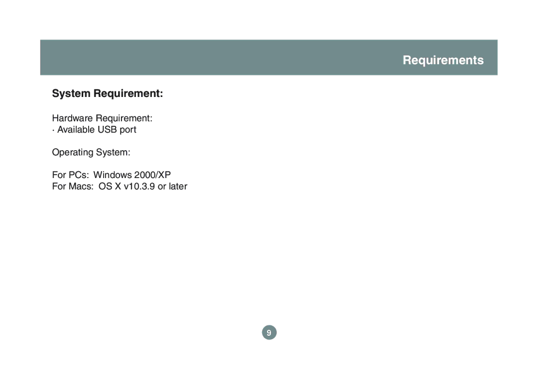 IOGear GBU221P user manual Requirements, System Requirement 