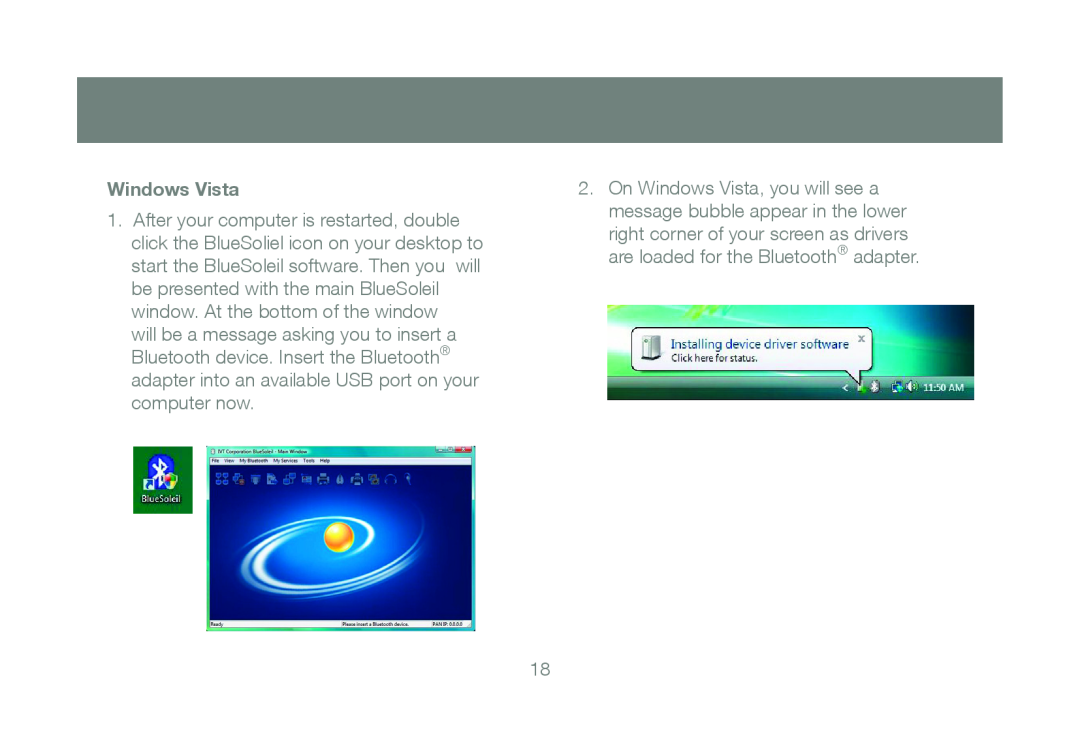 IOGear GBU241W6 manual On Windows Vista, you will see a message bubble appear in the lower 