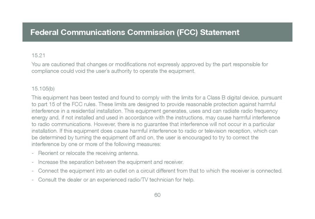 IOGear GBU241W6 manual Federal Communications Commission FCC Statement, 15.21, 15.105b 