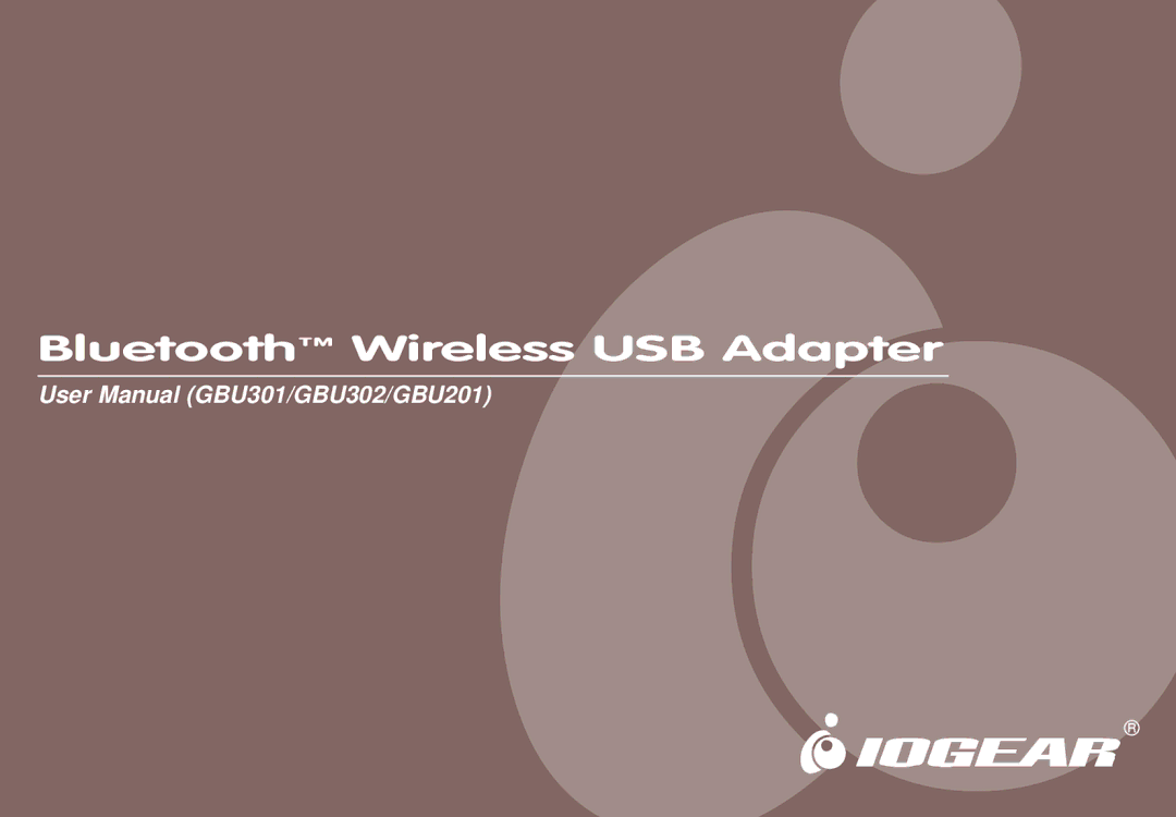 IOGear GBU301 user manual Bluetooth Wireless USB Adapter 