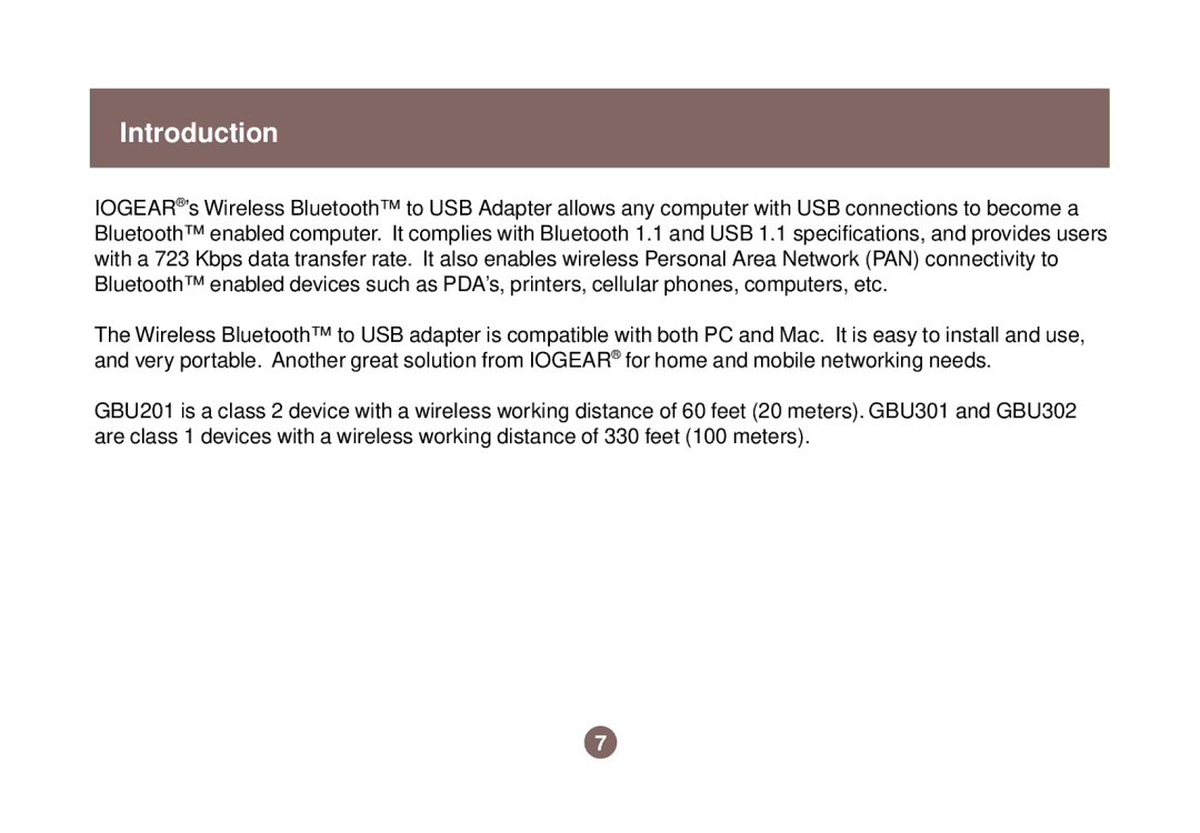 IOGear GBU301 user manual Introduction 