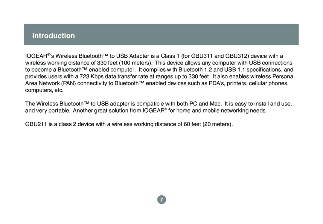 IOGear GBU311, GBU211 user manual Introduction 