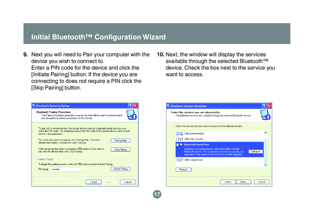 IOGear GBU311, GBU211 user manual Initial Bluetooth Configuration Wizard 