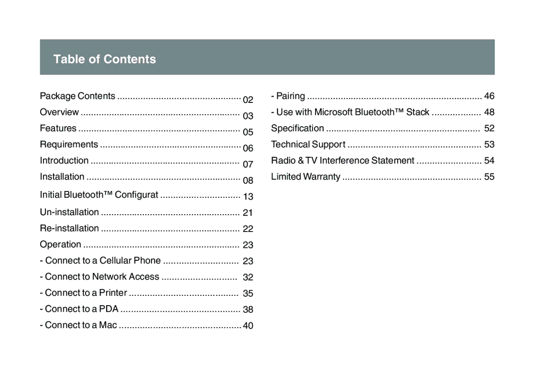 IOGear GBU311, GBU211 user manual Table of Contents 