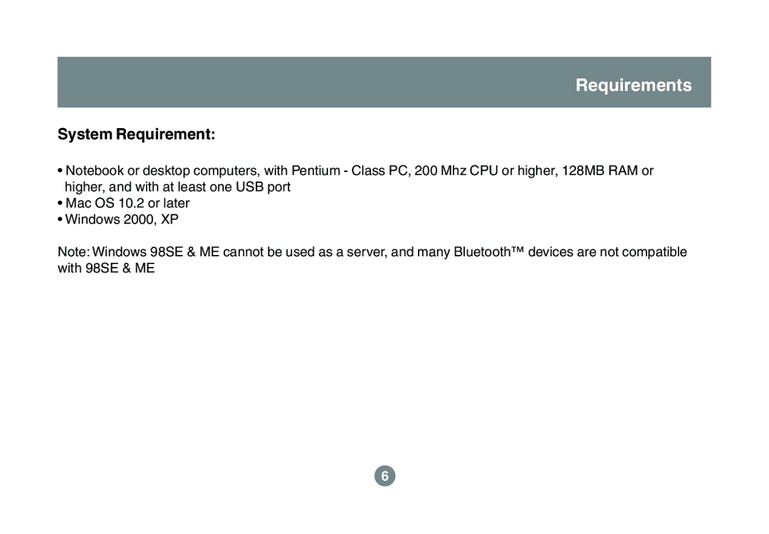 IOGear GBU211, GBU311 user manual Requirements 