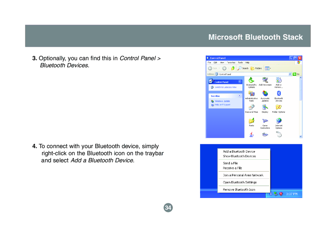 IOGear GBU321 user manual Microsoft Bluetooth Stack 