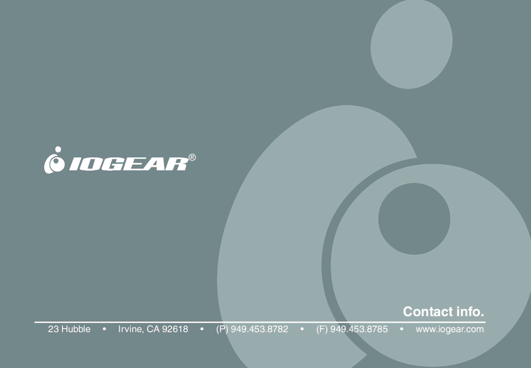 IOGear GBU321 user manual Contact info 