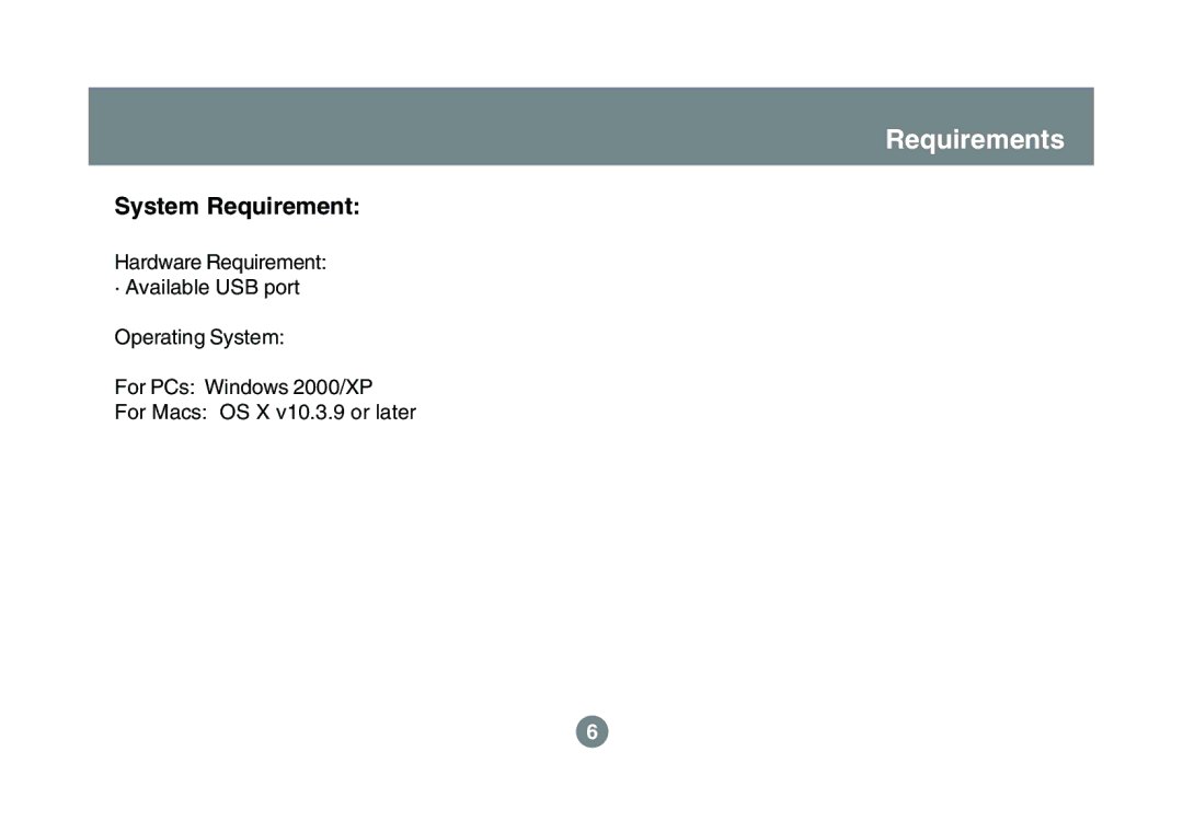 IOGear GBU321 user manual Requirements, System Requirement 