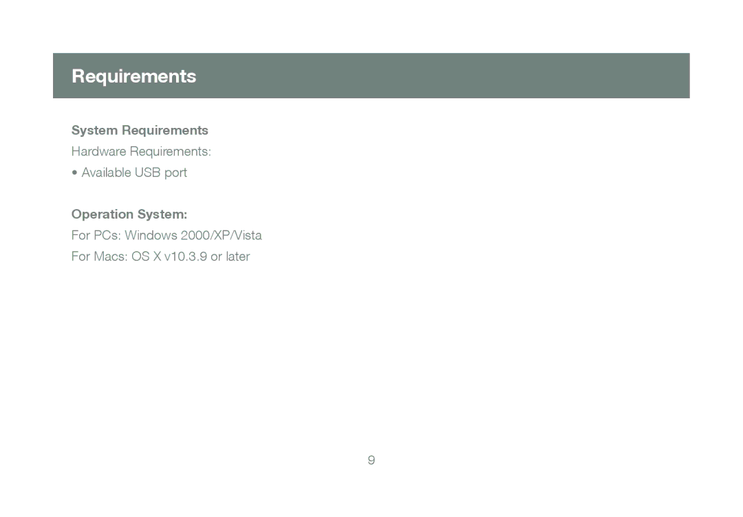 IOGear GBU421 manual System Requirements, Operation System 