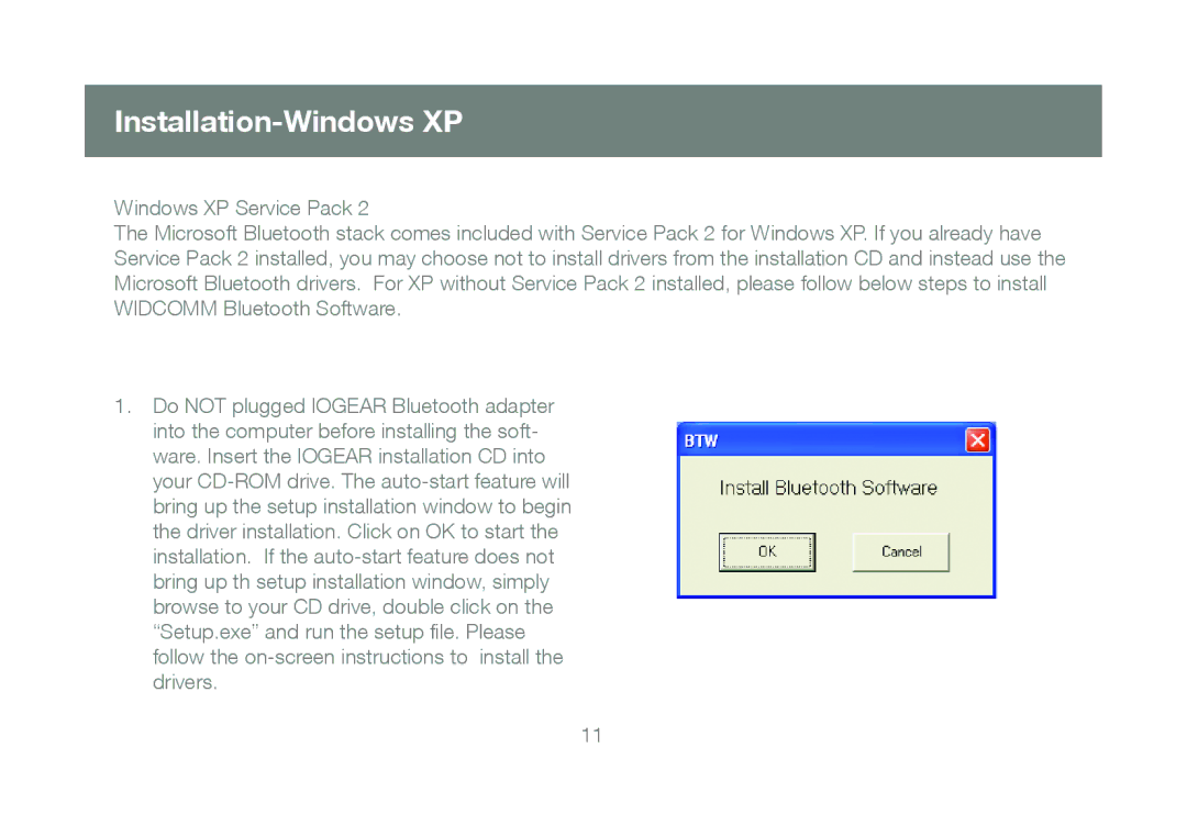 IOGear GBU421 manual Installation-Windows XP 