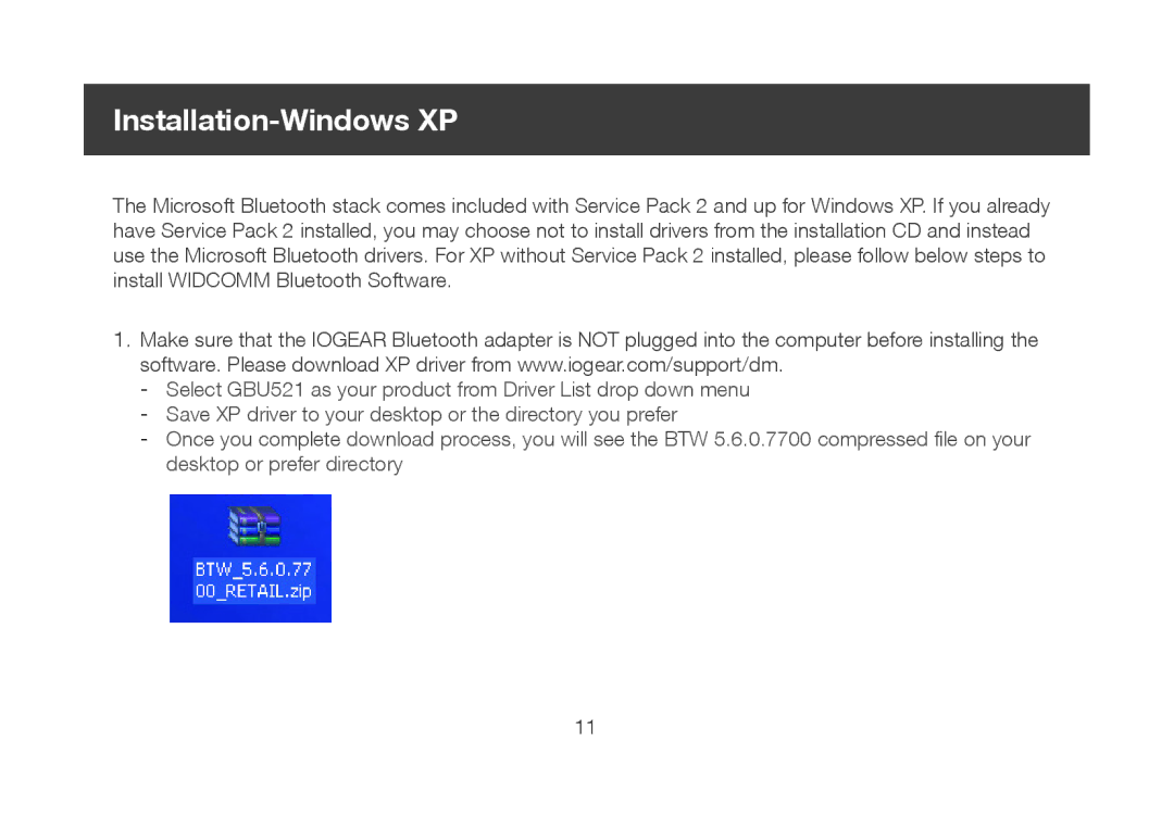 IOGear GBU521 manual Installation-Windows XP 