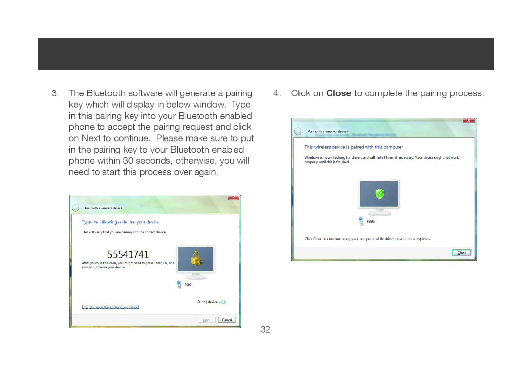 IOGear GBU521 manual Click on Close to complete the pairing process 