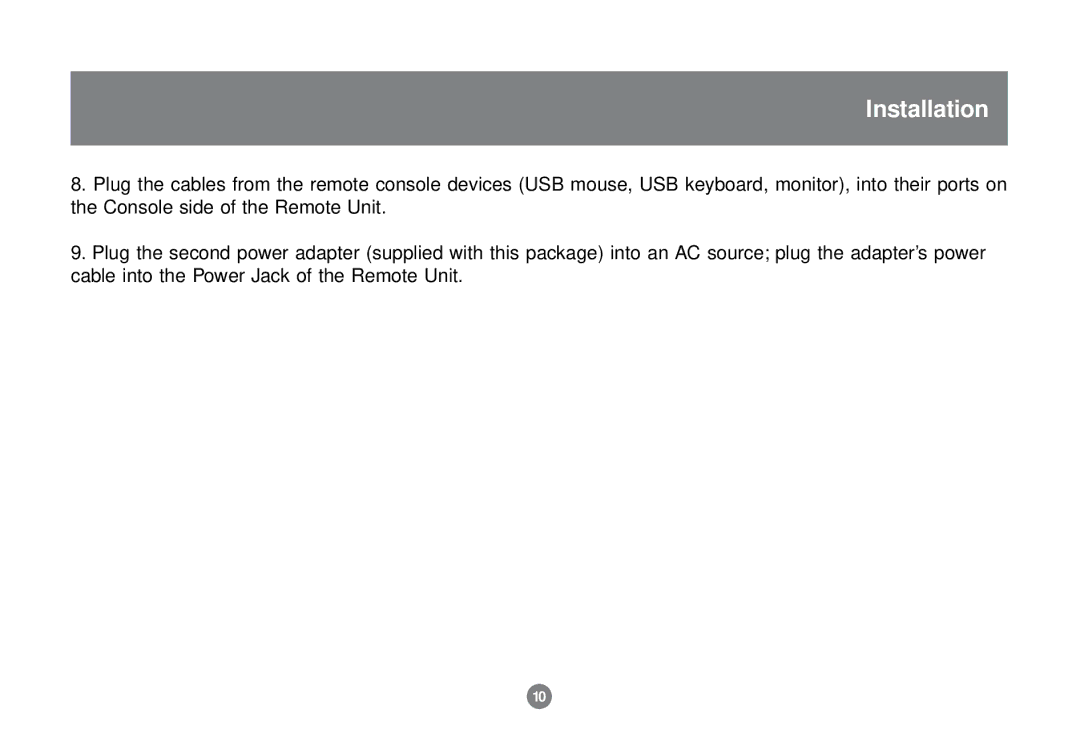 IOGear GCE700 user manual Installation 