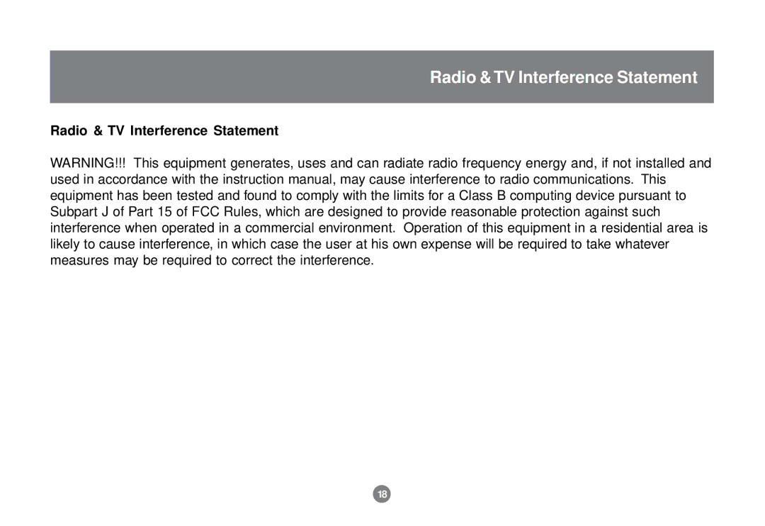 IOGear GCE700 user manual Radio & TV Interference Statement 