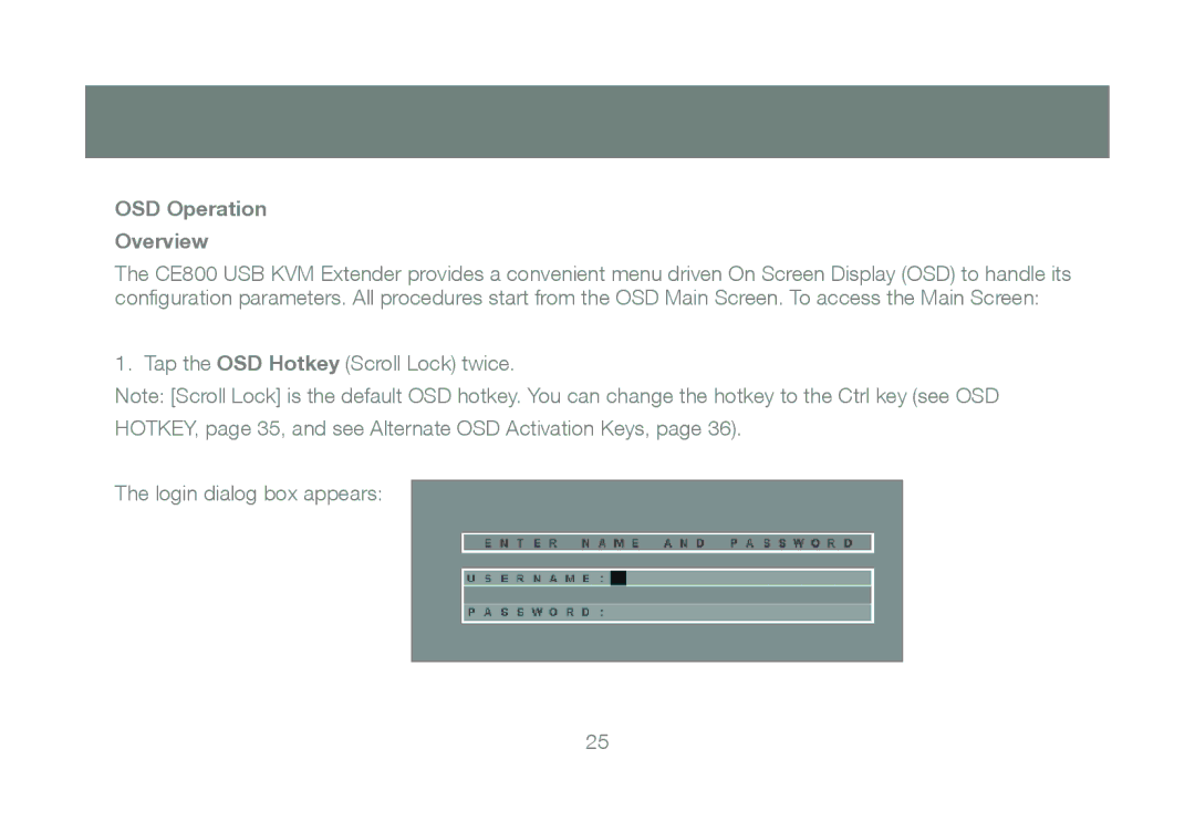 IOGear GCE800W6 manual OSD Operation Overview 