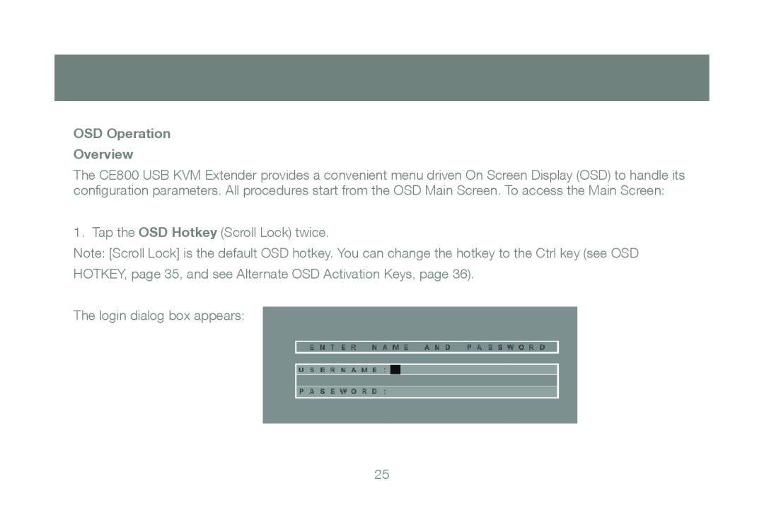 IOGear GCE800W6 manual OSD Operation Overview 