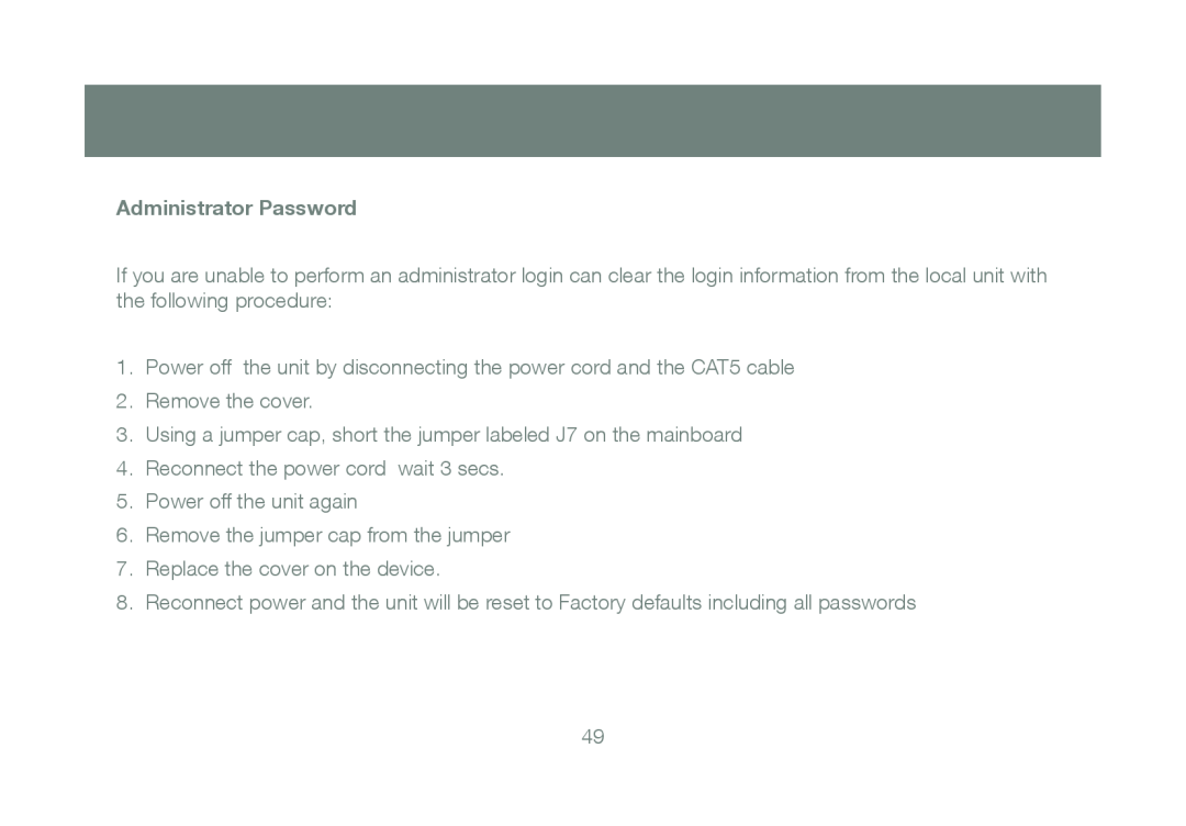 IOGear GCE800W6 manual Administrator Password 