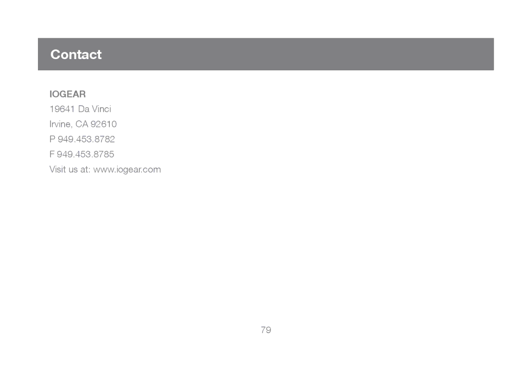 IOGear GCL1808, GCL1816 manual Contact, Iogear 