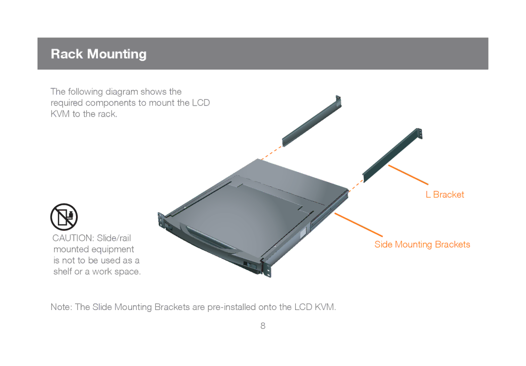 IOGear GCL1816, GCL1808 manual Rack Mounting 