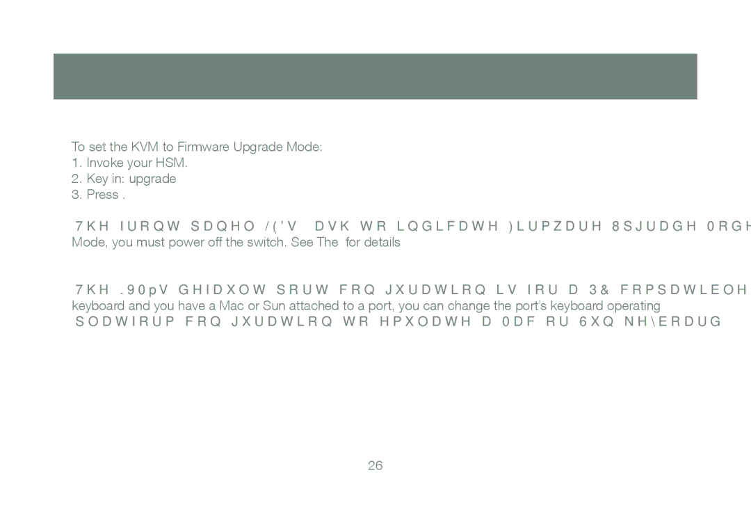 IOGear GCS1204 manual Firmware Upgrade Mode, Keyboard Operating Platform 