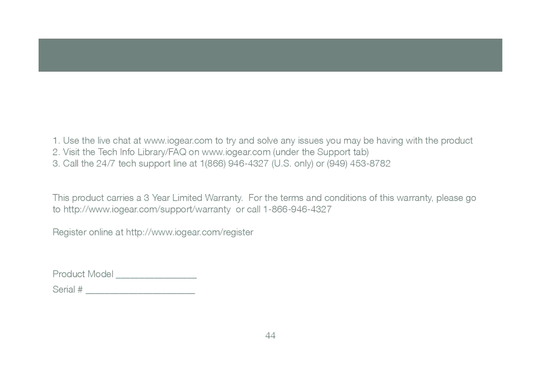 IOGear GCS1204 manual Make sure you, Warranty Information Important Product Information 