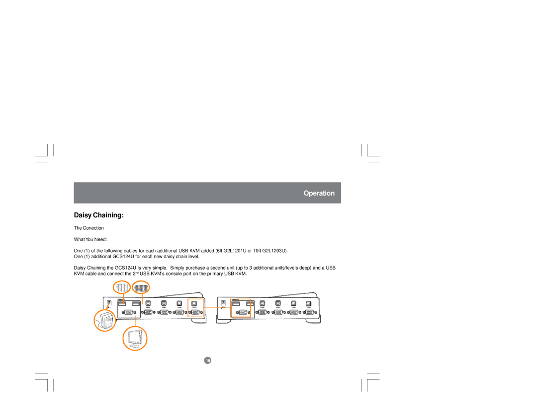 IOGear GCS124U installation manual Daisy Chaining 