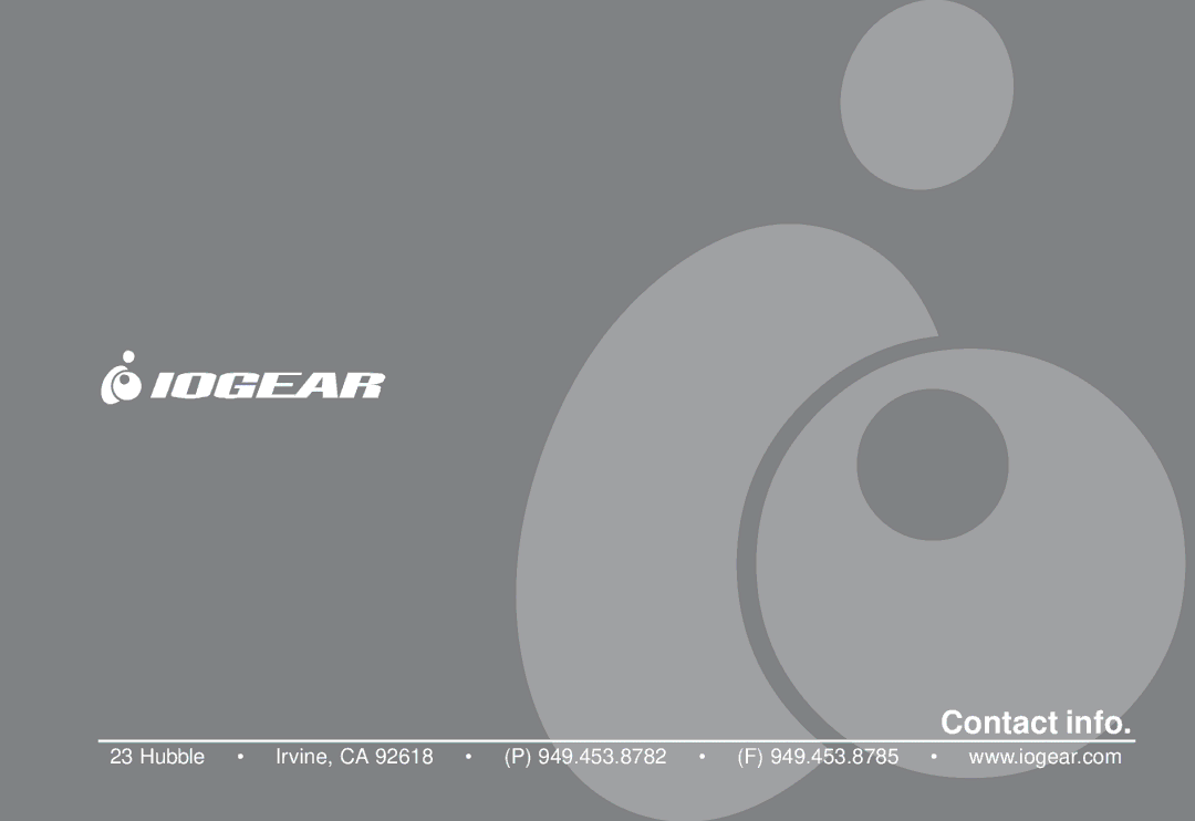 IOGear GCS1712 user manual Contact info 